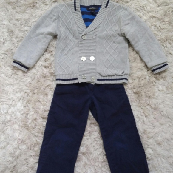 Nautica Other - Toddler 2 Pieces Navy Pants & Grey Cardigan 4T